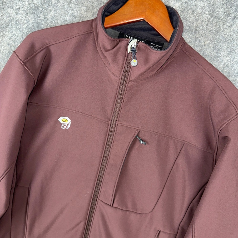Mountain Hardwear Jacket Mens M Burgundy Android Softshell Fleece Lined Full Zip